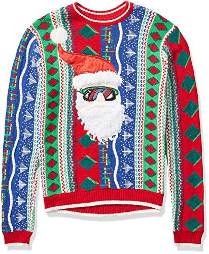 Photo 1 of Blizzard Bay Young Men’s 90's Christmas Stripe Santa Sweater, Multi Combo, XX-Large
