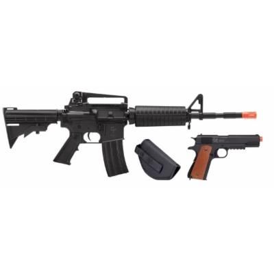 Photo 1 of  Game Face Defender Strike AEG Airsoft Rifle and Spring Powered Airsoft Pistol Kit
