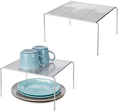 Photo 2 of 2 items 
mDesign Modern Metal Square Kitchen Cabinet, Pantry, Countertop Organizer Storage Shelves for Kitchen Cabinets, Countertops, Pantry - Durable Steel, Non-Skid Feet, 2 Pack - Silver (X2)