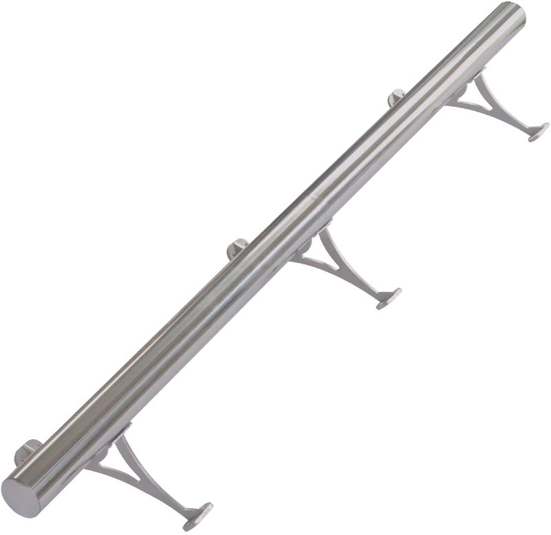 Photo 1 of Bar Foot Rail Kit 304 Stainless Steel, Tubing Bar Foot Rail with Installation Accessories, Undercounter Complete Kit Bar Foot Rest , Solid Bar Tubing Kit for Floor and Wall, 4ft **ALL PARTS INCLUDED