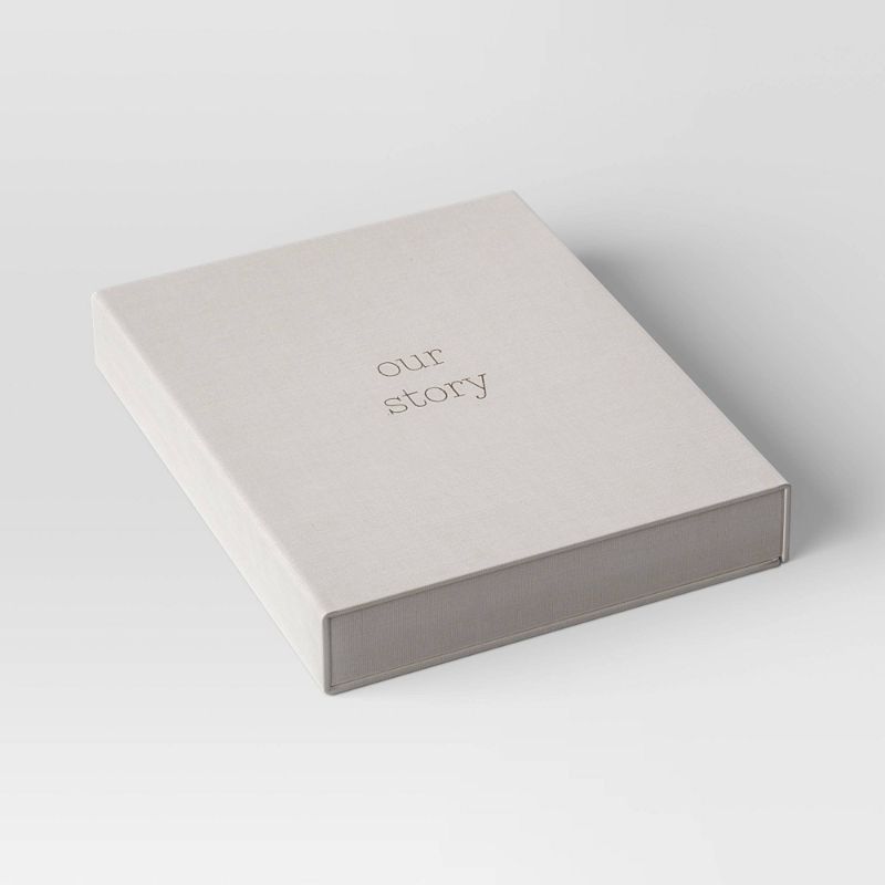 Photo 1 of 10" X 12" Photo Album Box "Our Story" Gray - Threshol BOX OF 4.
