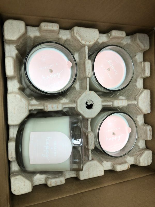 Photo 2 of 11oz Glass Healthy + Happy Candle - Beautifully Balanced BOX OF 4
