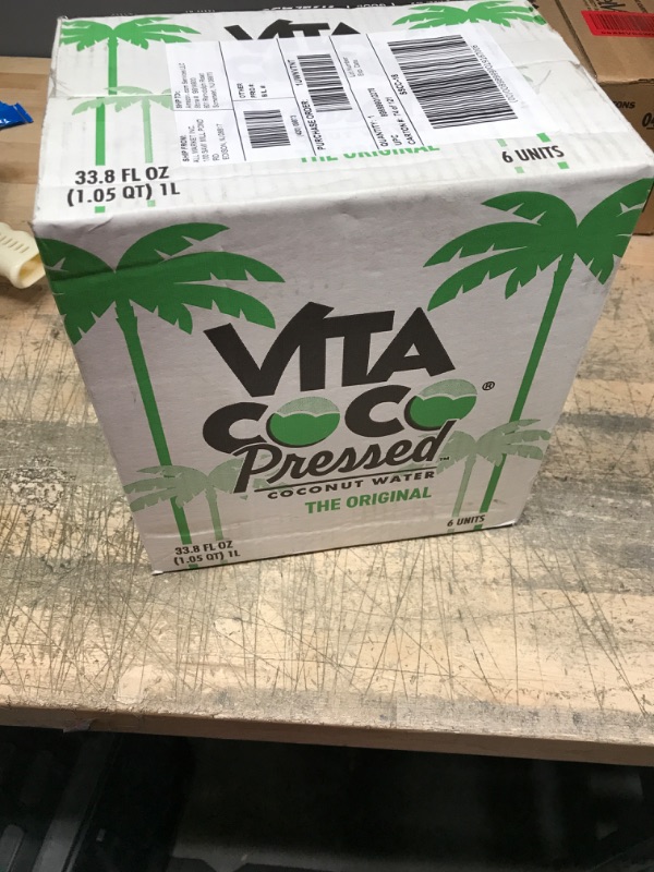 Photo 2 of ****NON REFUNDABLE**** 06/19/2022  Vita Coco, Coconut Water Pressed, 33.8 Fl Oz- 6PK (1 box 0f 6)