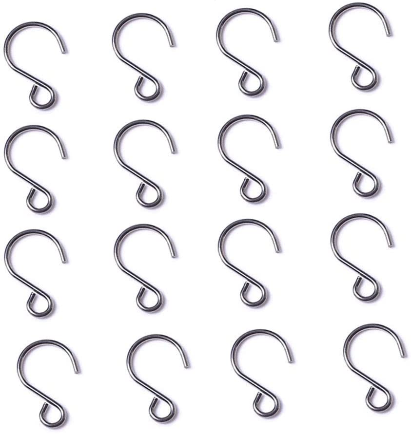 Photo 1 of [80 Pack] Crystal Bead Curtain S Shape Hook 25mm Mini Stainless Steel Wire Hook DIY Jewelry Accessories Tiny Ornament Hooks for Sun Catcher Glass Ball Chandelier Pendant Christmas Tree Baubles PACK OF 2 
