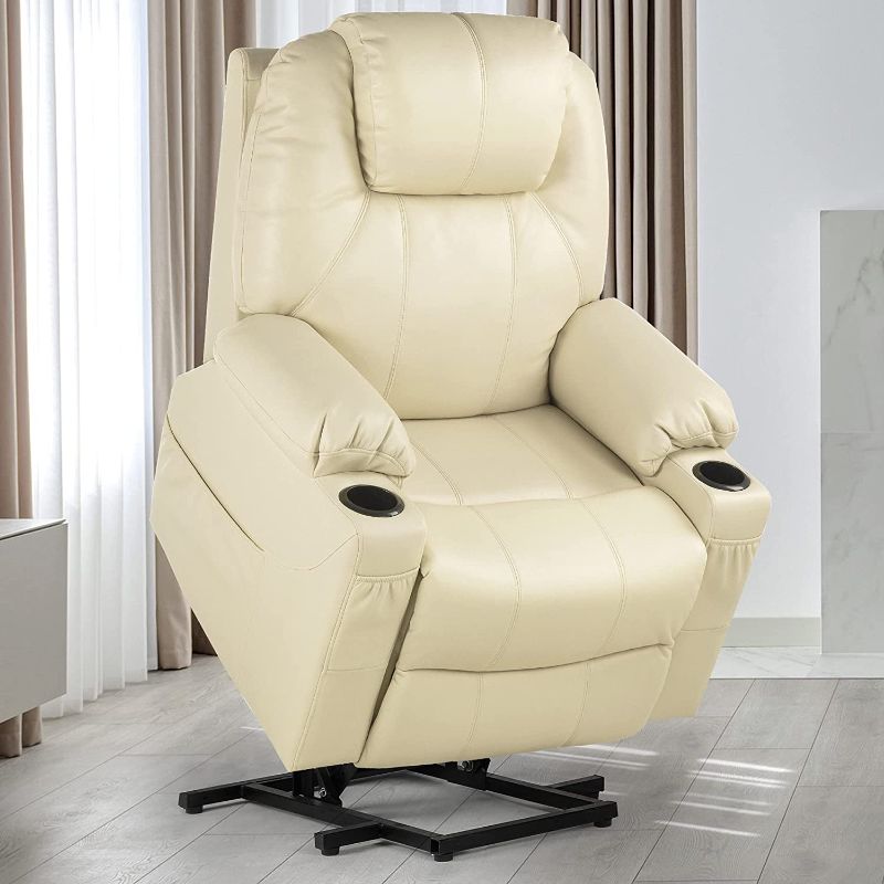 Photo 1 of ***PARTS ONLY*** - YITAHOME Power Lift Recliner Chair for Elderly, Electric Lift Chair with Heat and Massage, Faux Leather Recliner Sofa with 2 Cup Holders, Side Pockets & Remote Control for Living Room (White)
