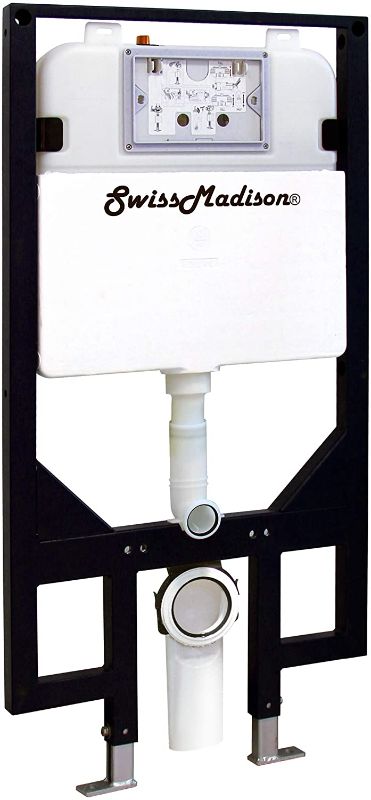 Photo 1 of ***PARTS ONLY*** Swiss Madison Well Made Forever SM-WC424 Toilet Tank Carrier, For 2 x 4 Residential Studs, White & Ivy SM-WT450 Wall Hung Toilet, Glossy White
