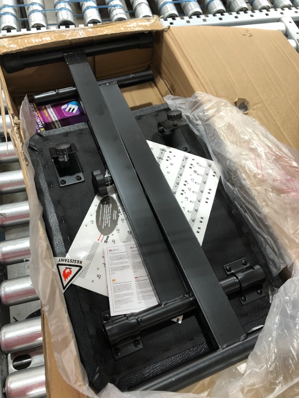 Photo 1 of RockJam KB100 Adjustable Padded Keyboard Bench, X-Style, Black
