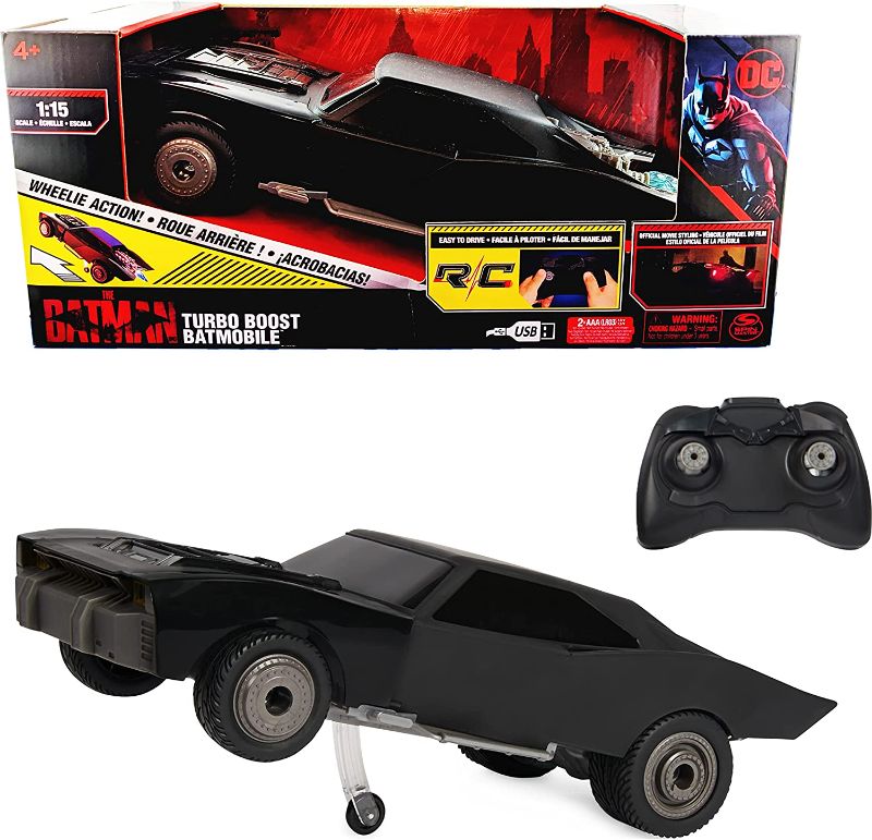 Photo 1 of DC Comics, The Batman Turbo Boost Batmobile, Remote Control Car with Official Batman Movie Styling Kids Toys for Boys and Girls Ages 4 and Up, 2 PACK
