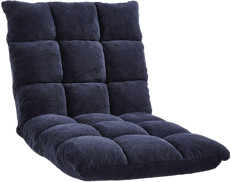 Photo 1 of Amazon Basics Adjustable 14-Position 41-inch Memory Foam Floor Chair - Navy