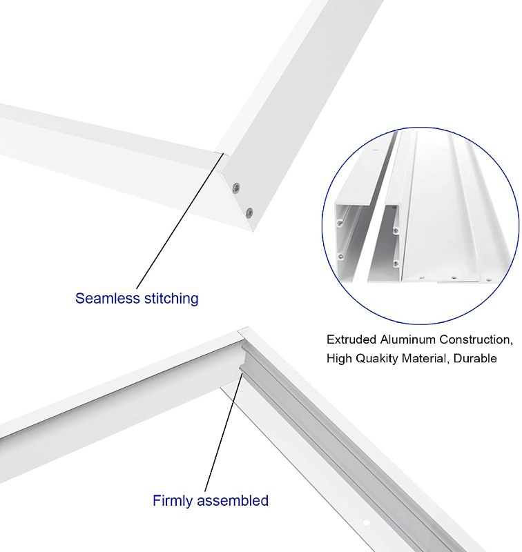 Photo 1 of 2x4 LED Panel Surface Mount Kit - 4 Pack 24x48 inch Flush Mount Ceiling Aluminum Frame for 2'x4' led Flat Panel Light, White Coating, Easy to Install