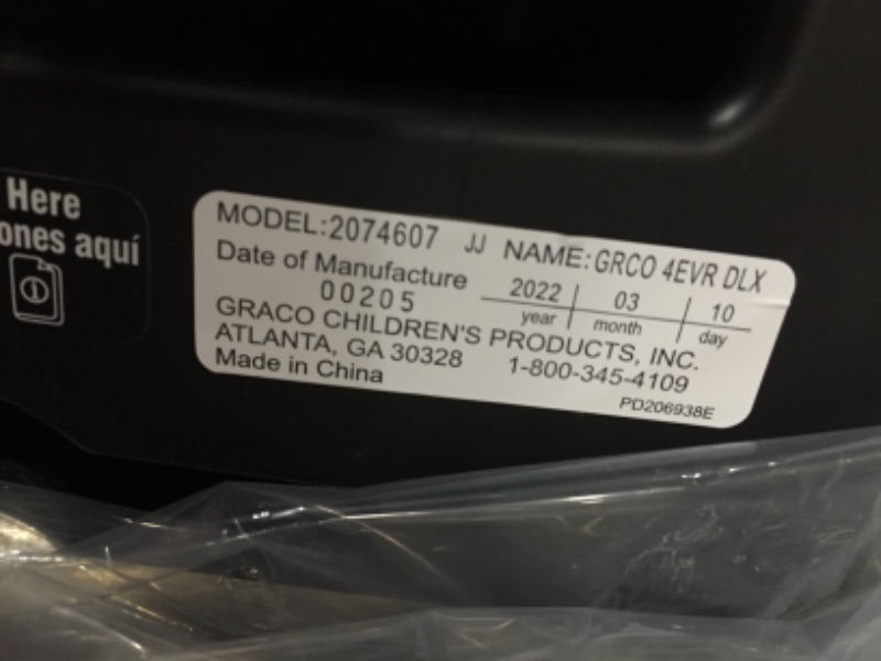 Photo 5 of 
Graco 4Ever DLX 4 in 1 Car Seat, Infant to Toddler Car Seat, with 10 Years of Use, Fairmont , 20x21.5x24 Inch (Pack of 1)