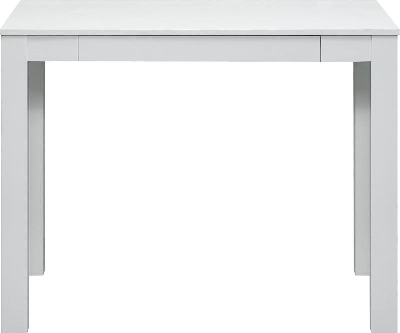 Photo 1 of Ameriwood Home Large Parsons Computer Desk with 2 Drawers, White

