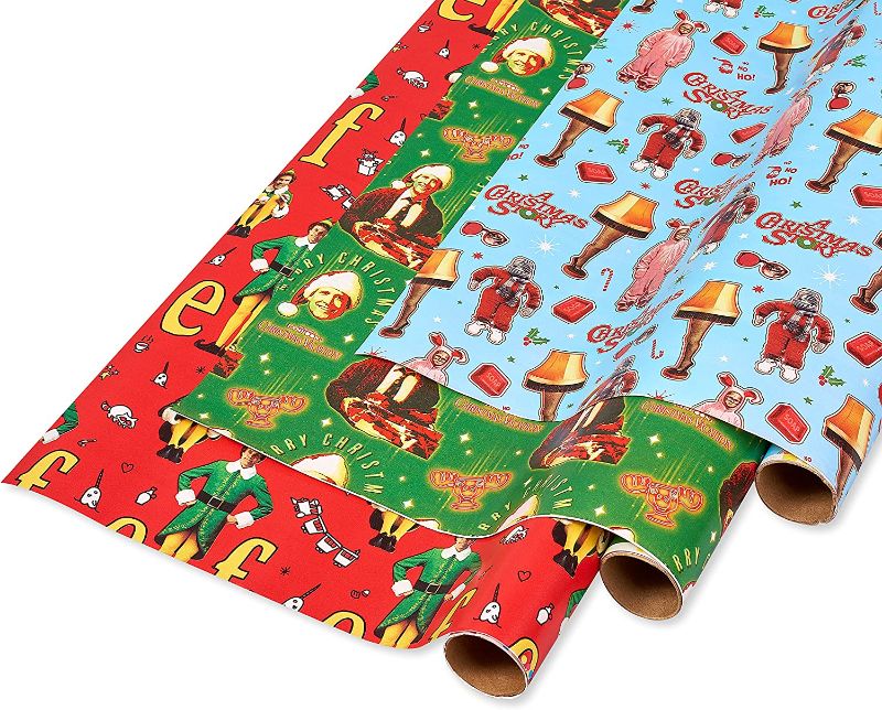 Photo 1 of 
American Greetings Wrapping Paper Christmas Bundle, Classic Movies (3 Rolls, 105 sq. ft)