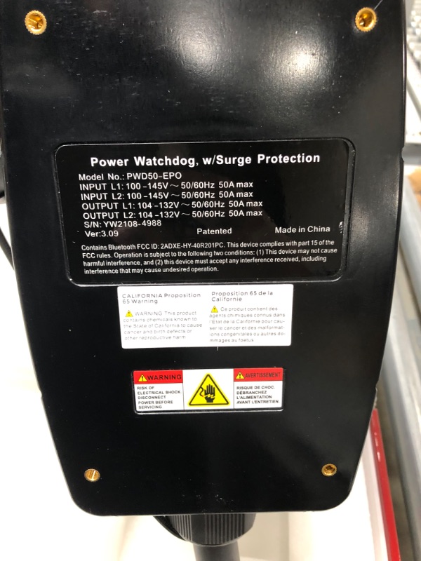 Photo 3 of Hughes Autoformers PWD50EPOH Power Watchdog Smart Bluetooth Surge Protector Plus EPO with Auto Shutoff - 50 Amp Hardwire Version
