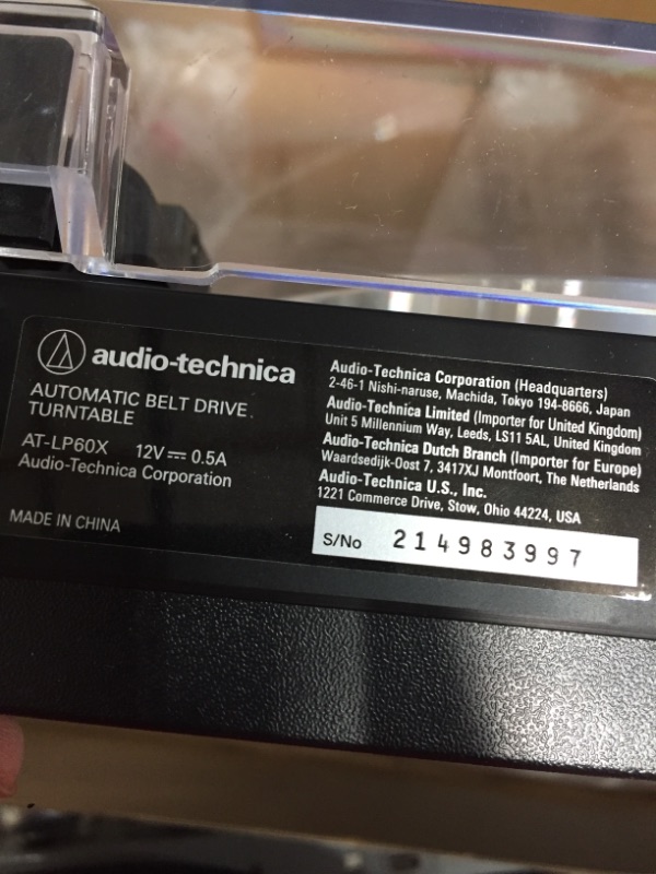 Photo 3 of Audio-Technica AT-LP60X-BK Fully Automatic Belt-Drive Stereo Turntable, Black, Hi-Fi, 2 Speed, Dust Cover, Anti-Resonance, Die-Cast Aluminum Platter
