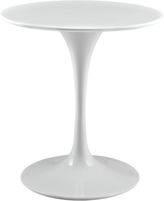 Photo 1 of "INCOMPLETE", Modway Lippa 28" Mid-Century Modern Bar Table with Round Top and Pedestal Base in White
