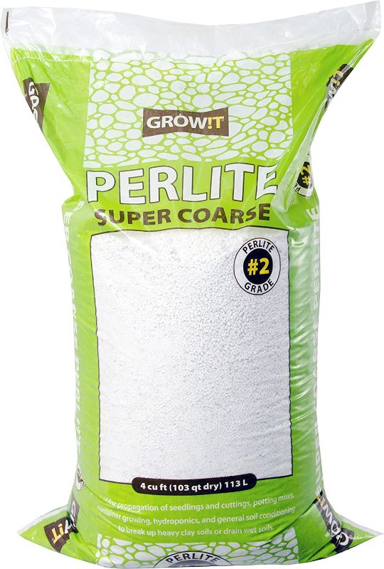 Photo 1 of GROW!T JSPERL24 - Grade #2 Perlite, Super Course, (4 Cubic Feet) Hydroponic Perlite - Better Aeration and Drainage, Derived from a Natural Source, Odorless and Lightweight, Completely Sterile
