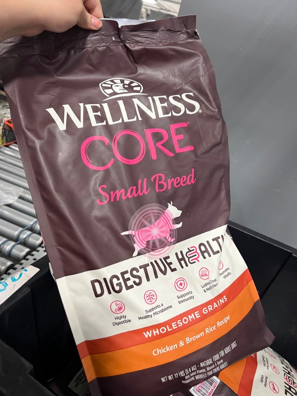 Photo 2 of **NONREFUNDABLE**Wellness CORE Digestive Health Small Breed Chicken & Brown Rice Dry Dog Food, 12 Pound Bag // EXP DATE JUN 02, 2022 SOLD AS IS 
