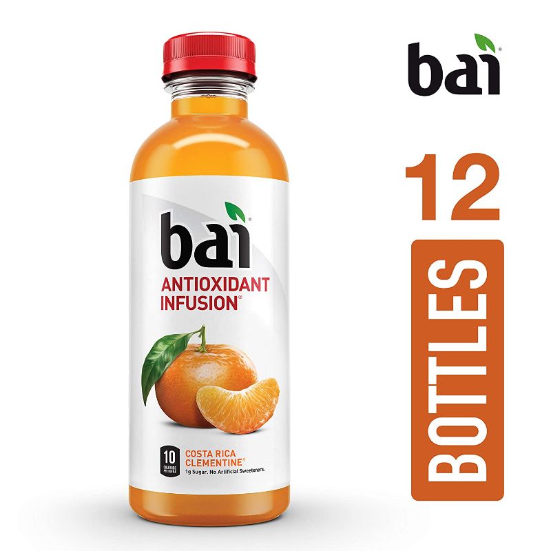 Photo 1 of **NONREFUNDABLE**Bai Flavored Water, Costa Rica Clementine, Antioxidant Infused Drinks, 18 Fluid Ounce Bottles, (Pack of 12) // best by 07/01/2022 SOLD AS IS 
