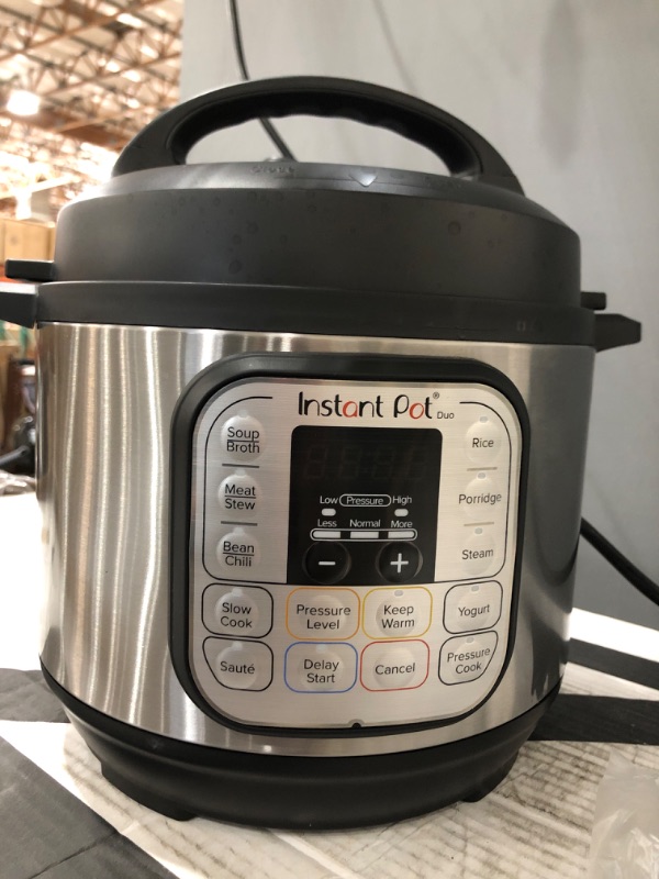 Photo 3 of MISSING PLUG IN CORD** UNABLE TO TEST**
Instant Pot Duo 7-in-1 Electric Pressure Cooker, Slow Cooker, Rice Cooker, Steamer, Sauté, Yogurt Maker, Warmer & Sterilizer, 3 Quart, Stainless Steel/Black
