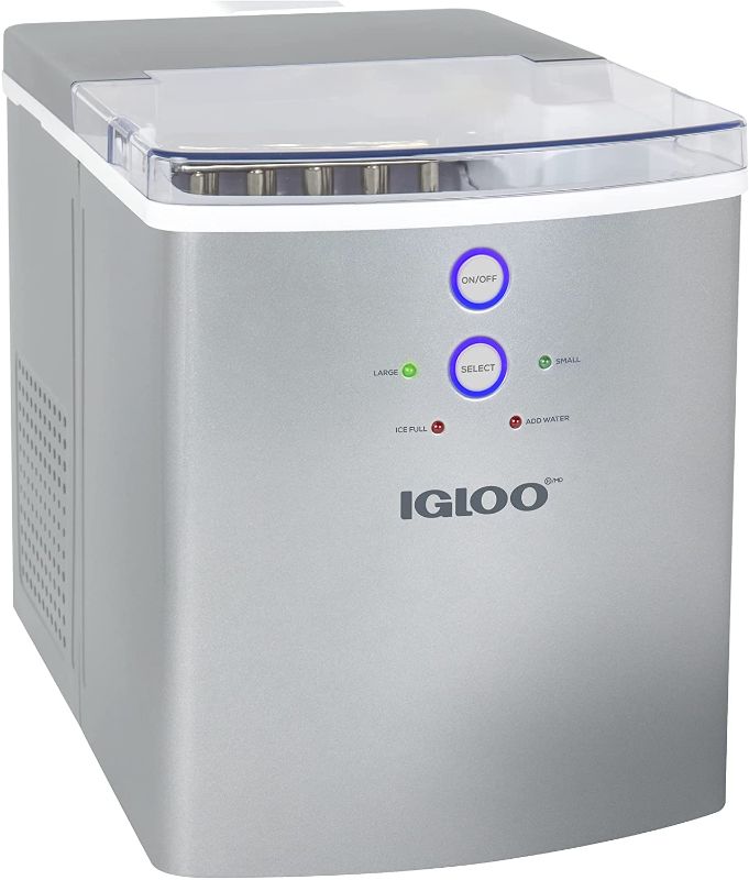 Photo 1 of TESTED POWERS ON*
Igloo Premium Countertop Ice Maker Machine, Portable Ice Maker, Produces 33 lbs. in 24 hrs. with Ice Cubes Ready in 6-8 Minutes, Comes with Ice Scoop and Basket
