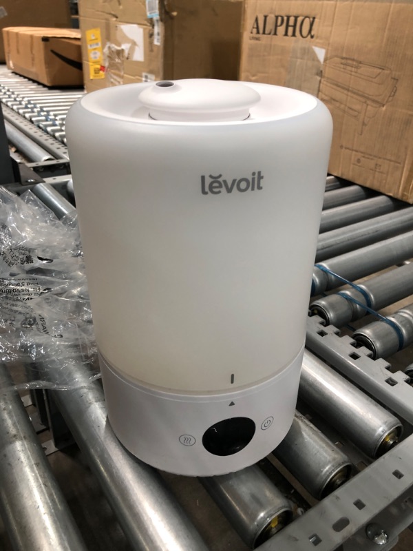 Photo 2 of LEVOIT Ultrasonic Cool Mist Humidifiers, Adjustable 360° Rotation Nozzle, Auto Safety Shut Off, Lasts Up to 25 Hours, Filter Free, Optional LED Display Light, Ideal for Bedroom, 3L, White
