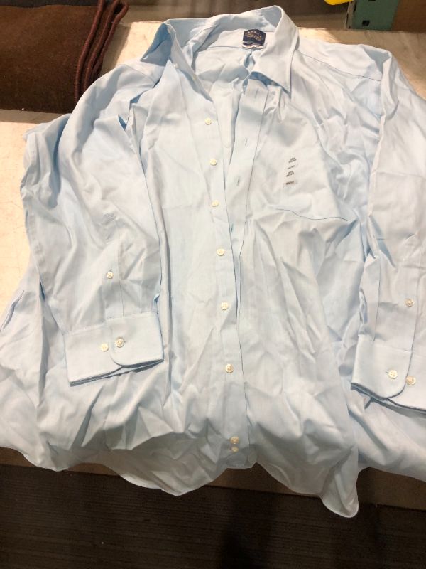 Photo 1 of mens blue button up shirt, 18 1/2 