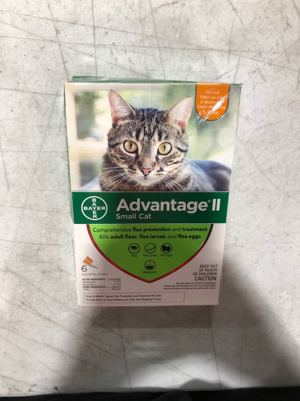 Photo 2 of Advantage II Flea Prevention for Small Cats, 6-Dose Small Cat Flea Prevention, 5-9 Pounds