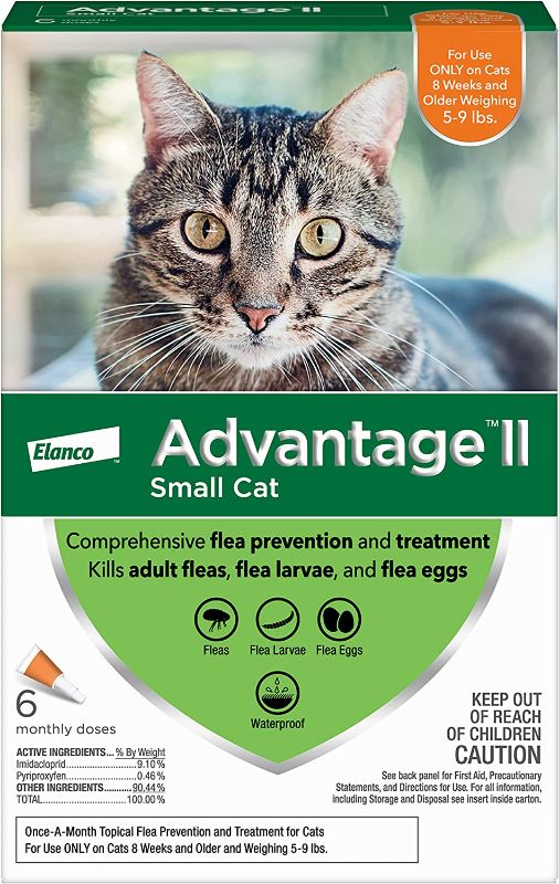 Photo 1 of Advantage II Flea Prevention for Small Cats, 6-Dose Small Cat Flea Prevention, 5-9 Pounds