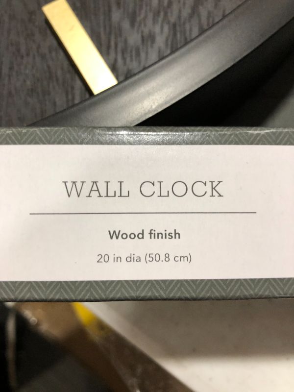 Photo 3 of 20" Wood Wall Clock Brass - Threshold™

