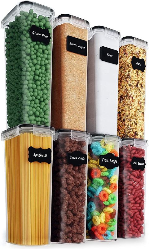 Photo 1 of Airtight Food Storage Containers (Set of 8 Tall/2.8 L Each) for Kitchen & Pantry Organization - Ideal for Pasta, Cereal & Flour - Plastic Kitchen Storage Containers by Chef’s Path
