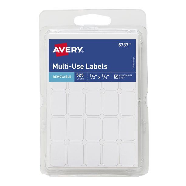 Photo 1 of **PACK OF FOUR** Avery Removable Labels 0.5 X 0.75 White Pack of 525 (6737)
