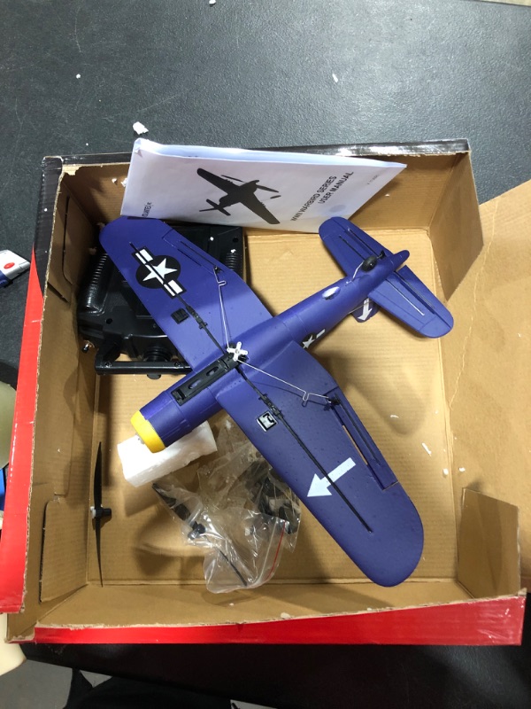 Photo 2 of F4U RC Airplane 4CH Remote Controlled Warplane Ready to Fly Plane with Xpilot Stabilization System One Key Aerobatic and One-Key U-Turn Function 2 Batteries for Beginners Trainer Gift
