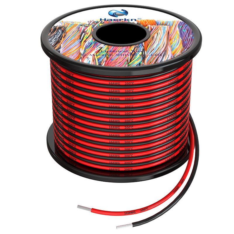 Photo 1 of 12 awg Silicone Electrical Wire Cable 66ft [Black 33ft Red 33ft] 16 Gauge Separete Wire Hook Up Oxygen Free Stranded Tinned Copper Wire High Temperature Resistance Spool
