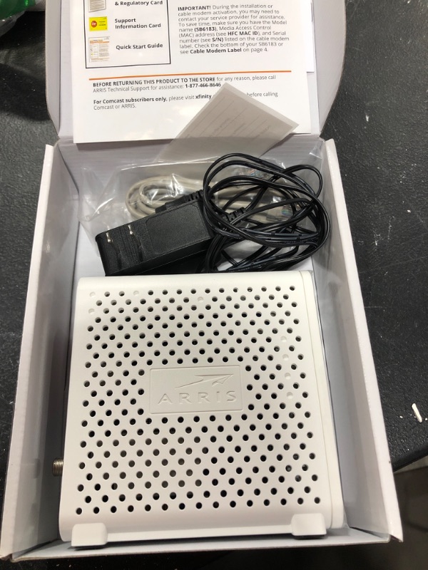 Photo 2 of Arris/Motorola Surfboard SB6183 DOCSIS 3.0 Cable Modem - (SB6183) Retail Packaging - White