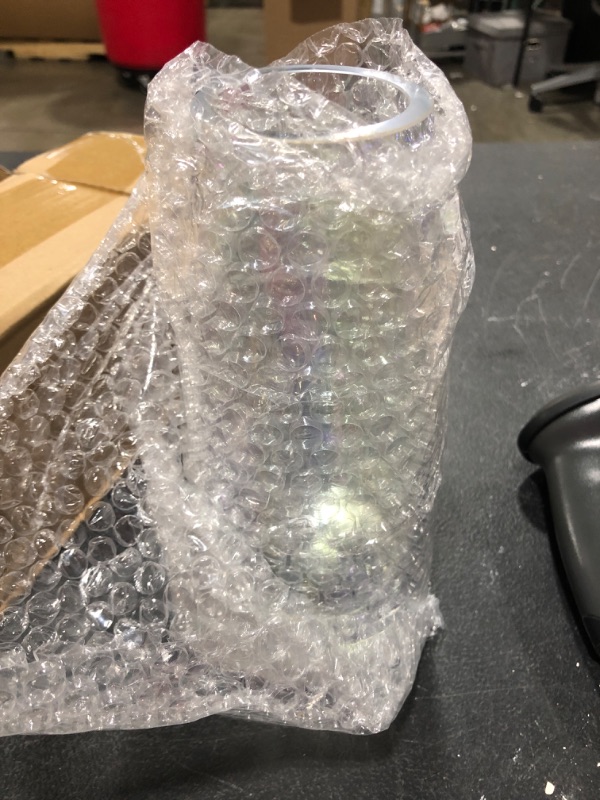 Photo 1 of Aoderun Clear Glass Vase for Decor Home Handmade Modern Large Flower Vases for Centerpieces Living Room Kitchen Office Wedding 8.7 Inch (Clear)