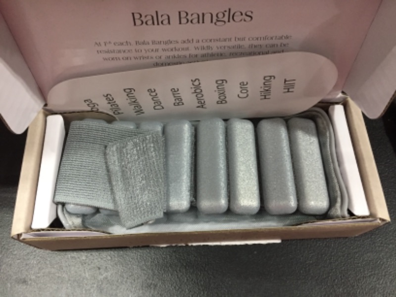 Photo 2 of Bala Bangles - Set of 2 (1lb and 2lb Each) Adjustable Wearable Wrist and Ankle Weights Yoga