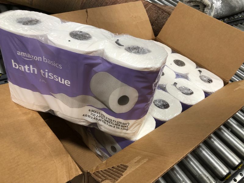 Photo 2 of Amazon Basics 2-Ply Toilet Paper 5 Packs, 6 Rolls per pack (30 Rolls total)