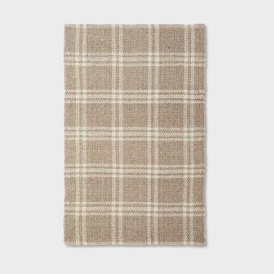 Photo 1 of 3'x5' Wool/Cotton Plaid Rug Neutral - Threshold™ designed with Studio McGee

