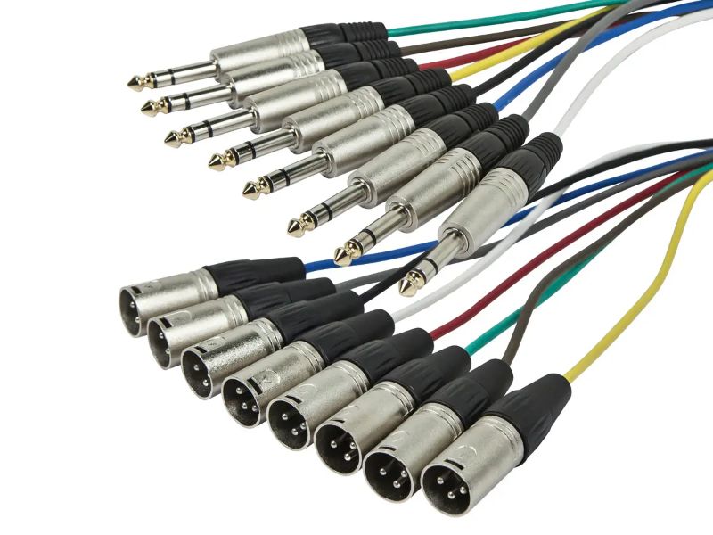 Photo 1 of Monoprice 1 Meter (3ft) 8-Channel 1/4inch TRS Male to XLR Male Snake Cable