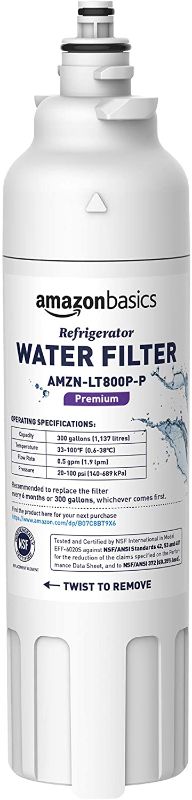 Photo 1 of Amazon Basics Replacement LG LT800P Refrigerator Water Filter Cartridge - Premium Filtration
