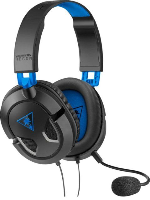 Photo 1 of Turtle Beach - Recon 50P Gaming Headset for PS5, PS4, Xbox Series X, Xbox Series S, Xbox One, Nintendo Switch, Mobile & PC with 3.5mm - Black/Blue
