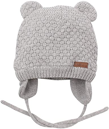 Photo 1 of Baby Beanie Hat for Winter with Earfalp Cute Bear Kids Toddler Girls Boys Warm Knit Cap Sm