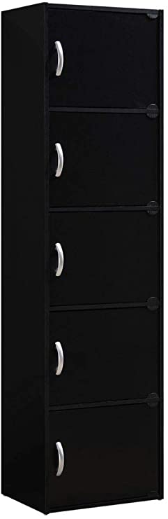 Photo 1 of Bookcase Cabinet, 5-Shelf, Black