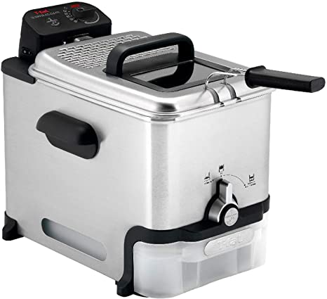 Photo 1 of T-fal Deep Fryer with Basket, Stainless Steel, Easy to Clean Deep Fryer, Oil Filtration, 2.6-Pound, Silver, Model FR8000
