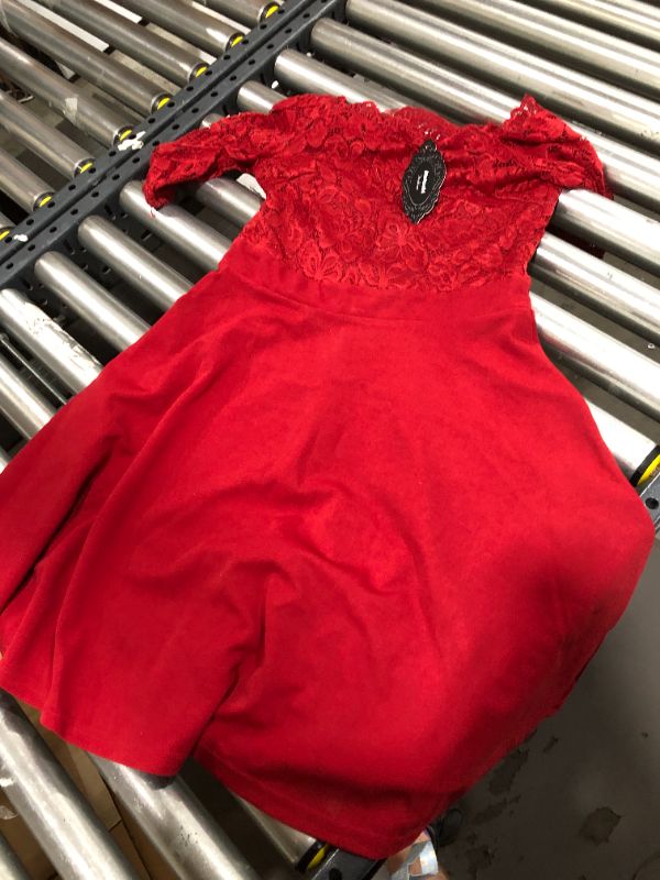 Photo 1 of Red Lace Top Dress Med