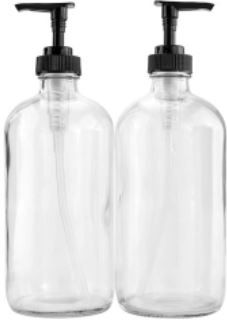 Photo 1 of 16-Ounce Clear Glass Pump Bottles (2-Pack; 16oz),