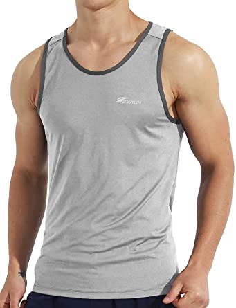 Photo 1 of Men's Quick Dry Sport Tank Top for Bodybuilding Gym Athletic Jogging Running,Fitness Training Workout Sleeveless Shirts Med