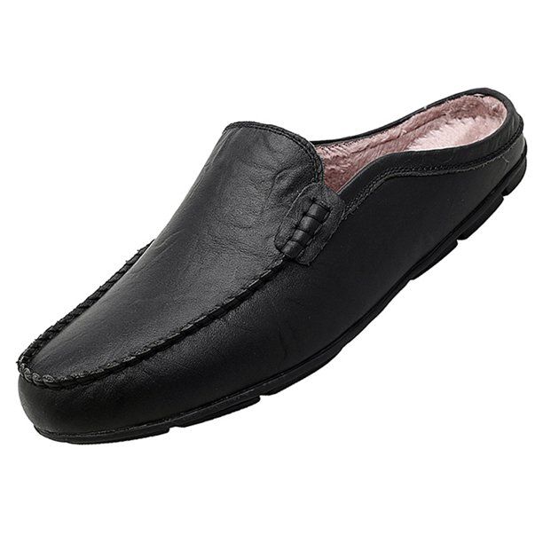 Photo 1 of Go Tour Mens Mules Clog Slippers Breathable Punching Leather Slip on Shoes Casual Loafers 10.5