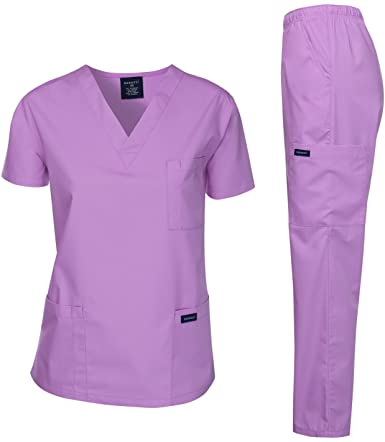 Photo 1 of Scrubs Medical Uniform Women and Man Scrubs Set Medical Scrubs Top and Pants XS
